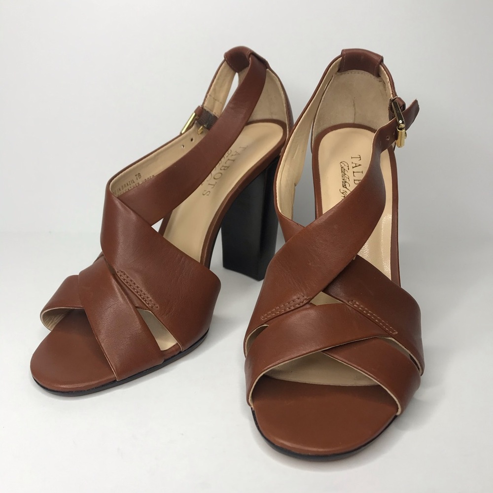 Talbots Tan “Strappy” High Heel Sandals